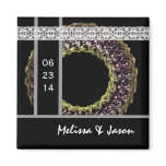 OLIVE & MAROON Rose Wreath Bride Groom Wedding magnets