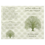 Olive Oak Wood Grain Tree Wedding Program flyers