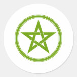 olive pentacle round stickers