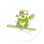Olive Snowboard Girl stickers