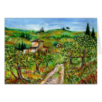 OLIVE TREES IN TUSCANY 2 GREETING CARDS