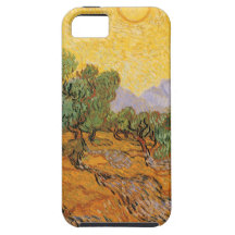 Olive Trees Yellow Sky Sun, van Gogh, Vintage Art