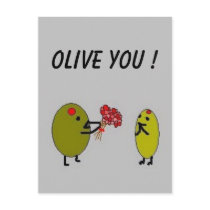 OLIVE YOU! - Olives in Love - postcard