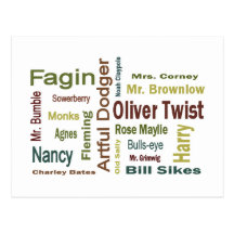 Oliver Twist Characters Postcard
