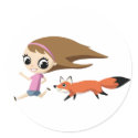 Olivia and Cheddar the Fox stickers