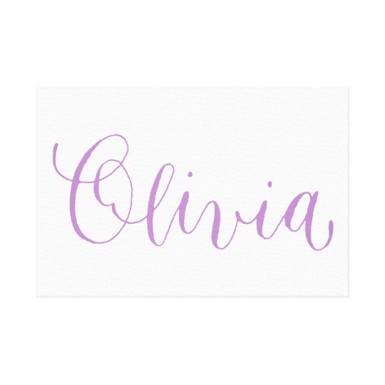 Olivia Modern Calligraphy Name Design Canvas Print Zazzle Co Uk