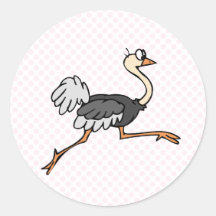 Ollie Ostrich Round Stickers
