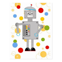 Ollie The Robot Postcard