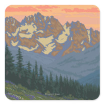 Olympic Peninsula, WashingtonSpring Flowers Square Stickers
