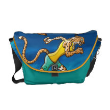 Olympic Runner Cheetah Messenger Bags