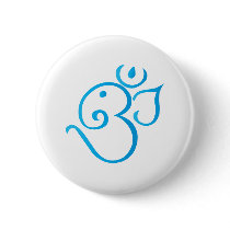 Om-ganpati-turqoise Buttons
