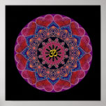 Om Heart Mandala posters