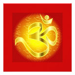Om in Oranges & Gold - Namaste Personalized Announcement