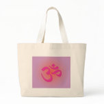 Om, in pink and orange canvas bag