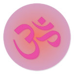Om, in pink and orange stickers