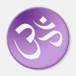 Om, in Purple and White Fridge Magnet