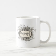 Om Mani Padme Hum Floral Coffee Mug