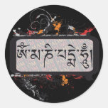 Om Mani Padme Hum Grubge Round Stickers