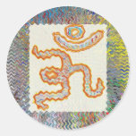 Om Mantra : Golden Wave Round Stickers