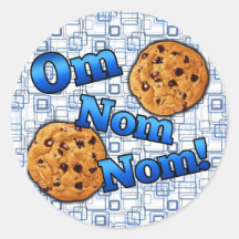 Om Nom Nom, Meme Love Cookies Round Sticker