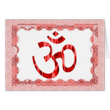 Om pink hindu greeting card
