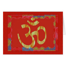 Om red hindu greeting card