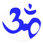 Om Sticker Blue