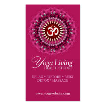 Om Yoga Pink Mandala New Age Business Cards