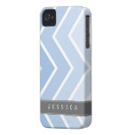 Ombre Blue Zig Zag Chevrons Pattern iPhone 4 Cases