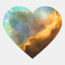 Omega / Swan Nebula (Hubble Telescope) Heart Sticker