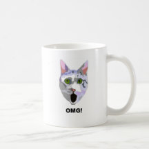 OMG! CAT 'what has he seen?' Mugs