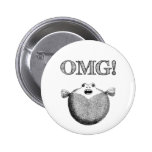OMG! Cute and Funny Blowfish Illustration Button