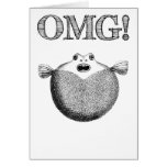 OMG! Cute and Funny Illustrated Fish Greeting Card