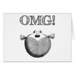 OMG Cute and Funny Illustrated Fish Note Card