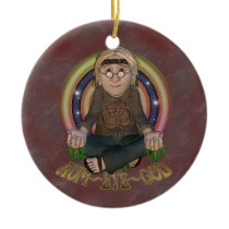 OMG Hippy Personalised Round Ornament