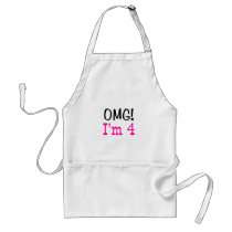 OMG I'm 4 (pink) Aprons