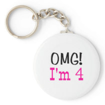 OMG I'm 4 (pink) Key Chains