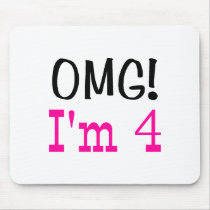 OMG I'm 4 (pink) Mousepads