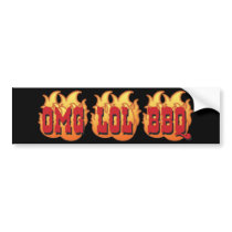 OMG LOL BBQ BUMPER STICKER