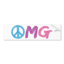 omg peace sign bumper stickers