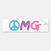 omg peace sign bumper stickers