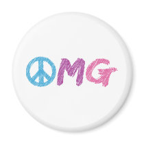 omg peace sign refrigerator magnets