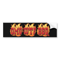 OMG WTF BBQ BUMPER STICKERS