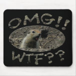 OMG WTF Gopher/Black Bground mousepads