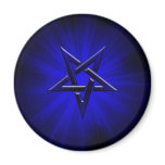 Ominous Blue Inverted Pentagram Magnets