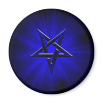 Ominous Blue Inverted Pentagram Magnets