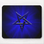 Ominous Blue Inverted Pentagram Mouse Pad