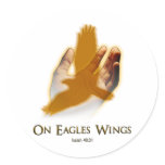 On Eagles Wings Round Stickers