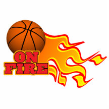 on fire basketball cut out
