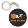 On Fire Basketball Keychains